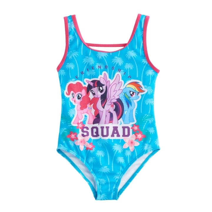 Girls 4-6x My Little Pony Friendship Squad One Piece Swimsuit, Size: 5-6, Blue