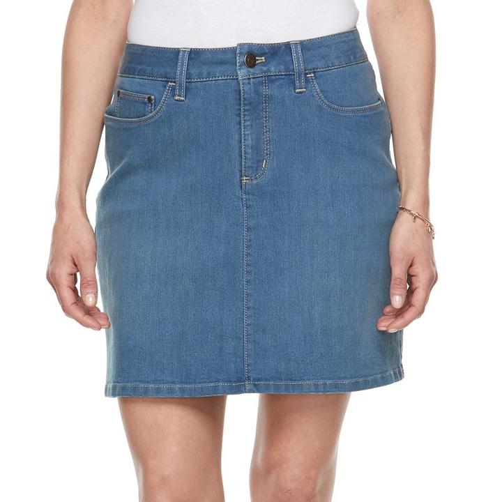 Petite Croft & Barrow&reg; Essential Jean Skort, Women's, Size: 6 Petite, Blue Other