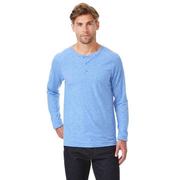 Men's Heat Keep Classic-fit Performance Henley, Size: Medium, Brt Blue