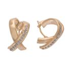 Diamond Fascination 14k Gold X-hoop Earrings, Women's, Yellow