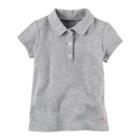 Girls 4-8 Carter's Solid Polo, Size: 5, Light Grey