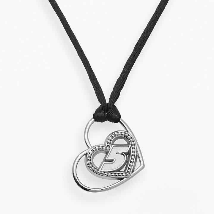 Insignia Collection Nascar Kasey Kahne Sterling Silver 5 Heart Pendant, Women's, Size: 18, Grey