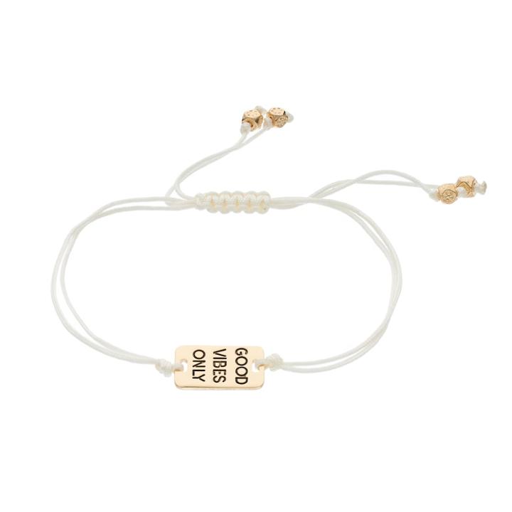 Lc Lauren Conrad Good Vibes Only Slipknot Bracelet, Women's, White