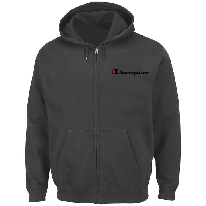 Big & Tall Men's Champion Full-zip Fleece Hoodie, Size: 6xb, Grey (charcoal)