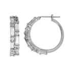 Simply Vera Vera Wang Sterling Silver Lab-created White Sapphire Hoop Earrings, Women's