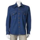 Men's Bear River Classic-fit Washed Twill Button-down Shirt, Size: Large, Blue (navy)