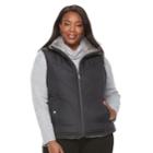Plus Size Kc Collections Quilted Reversible Vest, Women's, Size: 1xl, Grey Other