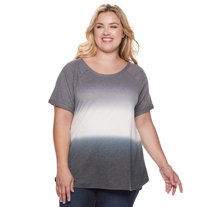 Plus Size Sonoma Goods For Life&trade; Supersoft Short Sleeve Top, Women's, Size: 2xl, Dark Grey