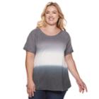 Plus Size Sonoma Goods For Life&trade; Supersoft Short Sleeve Top, Women's, Size: 2xl, Dark Grey