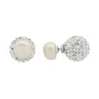 Pearlustre By Imperial Sterling Silver Freshwater Cultured Pearl & Crystal Double Stud Earrings, Women's, White