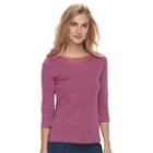 Women's Croft & Barrow&reg; Crochet Top, Size: Xl, Med Purple