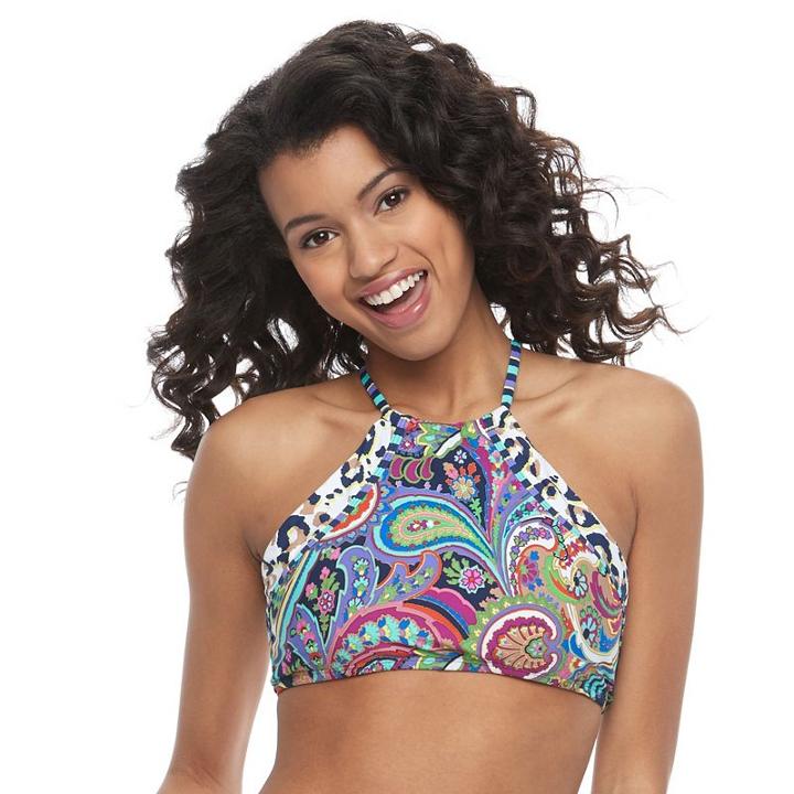 Women's Social Angel High-neck Halter Bikini Top, Size: Small, Multicolor