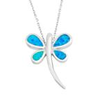 Lab-created Blue Opal Sterling Silver Dragonfly Pendant Necklace, Women's, Size: 18
