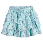 Girls 4-12 Sonoma Goods For Life&trade; Patterned Tiered Ruffle Skort, Size: 6x, Blue
