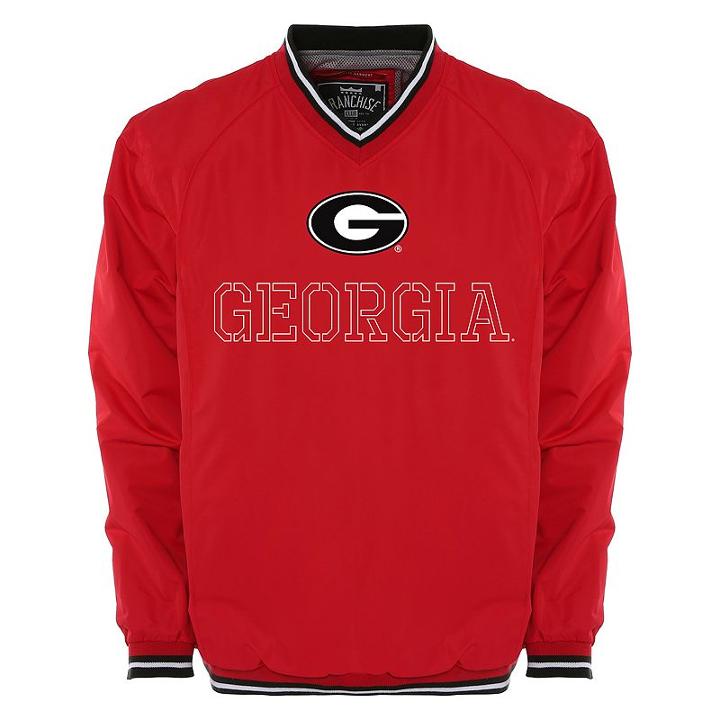 Men's Franchise Club Georgia Bulldogs Trainer Windshell Pullover, Size: 3xl, Red