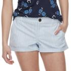 Juniors' So&reg; Low-rise Chino Shorts, Teens, Size: 5, Light Blue