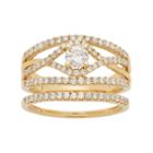 14k Gold 1 Carat T.w. Igl Certified Diamond Openwork Engagement Ring Set, Women's, Size: 6, White