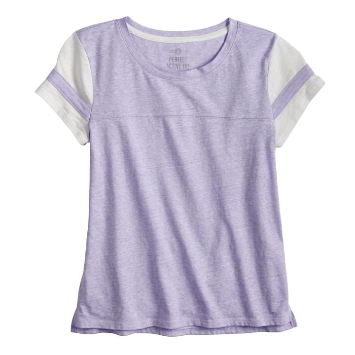 Girls 7-16 & Plus Size So&reg; Basic Varsity Tee, Size: 18 1/2, Lt Purple