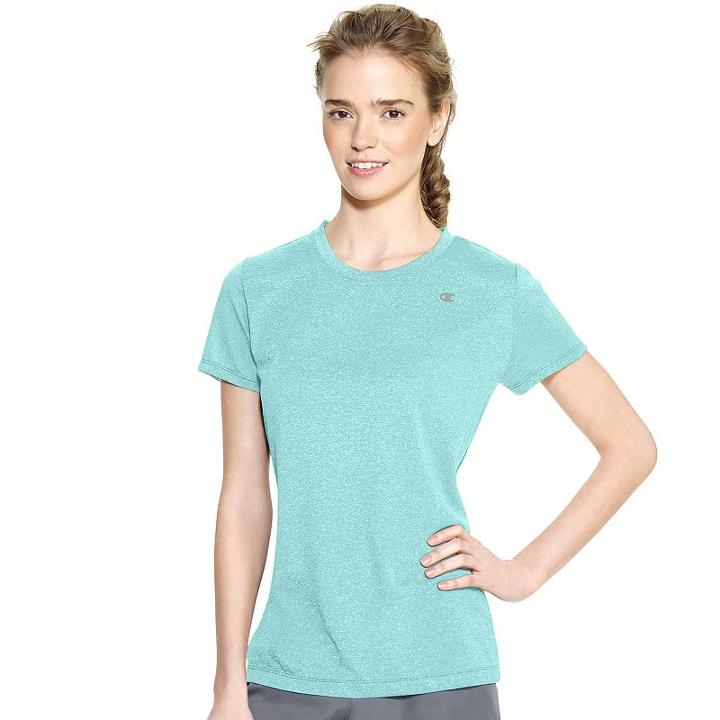 Women's Champion Powertrain Heather Performance Tee, Size: Small, Light Blue