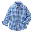Boys 4-8 Oshkosh B'gosh&reg; Woven Large Plaid Long Sleeve Button-down Shirt, Boy's, Size: 4, Blue
