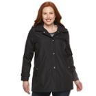Plus Size Weathercast Hooded Rain Jacket, Women's, Size: 1xl, Black