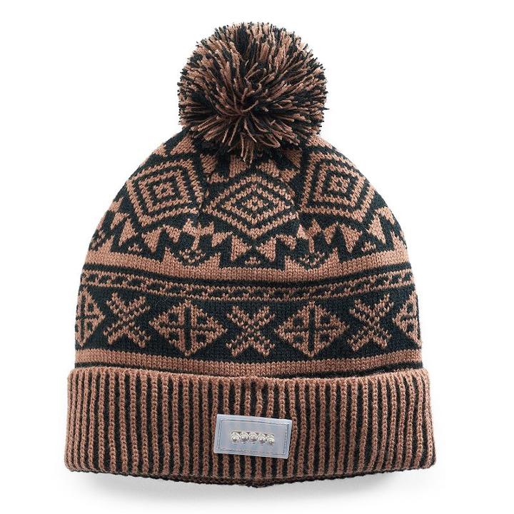 Unisex Muk Luks Led Pom Pom Beanie, Brown Oth