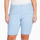 Plus Size Gloria Vanderbilt Amanda Embellished Bermuda Shorts, Women's, Size: 24 W, Blue