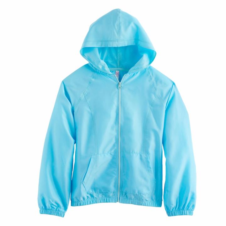 Girls 7-16 So&reg; Mesh Zip Hoodie, Size: 16, Turquoise/blue (turq/aqua)