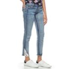 Juniors' Rampage Crochet Hem Skinny Jeans, Teens, Size: 9, Blue