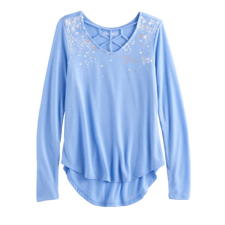 Girls 7-16 Mudd&reg; Cage Tee, Size: 12, Blue (navy)