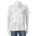 Men's Bahama Bay Club Tropical Floral Printed Polo, Size: Small, Dark Beige