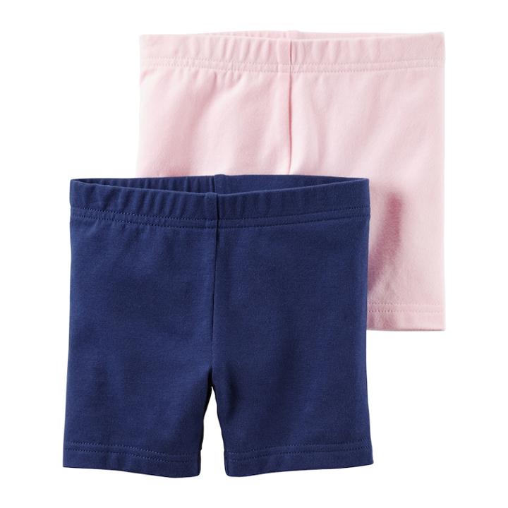 Girls 4-8 Carter's 2-pk. Solid Biker Shorts, Size: 6, Blue (navy)