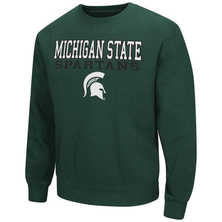 Men's Michigan State Spartans Fleece Sweatshirt, Size: Large, Dark Green