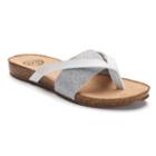 So&reg; Women's Thong Sandals, Girl's, Size: 8.5, Light Grey