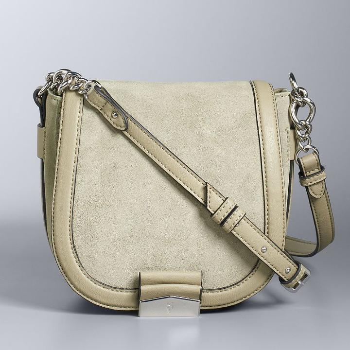 Simply Vera Vera Wang Monte Suede Saddle Bag, Women's, Green