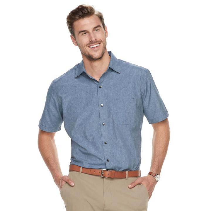 Big & Tall Van Heusen Air Classic-fit Poplin Button-down Shirt, Men's, Size: 2xb, Blue
