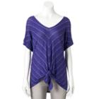 Women's Apt. 9&reg; Knot-front Tee, Size: Small, Drk Purple