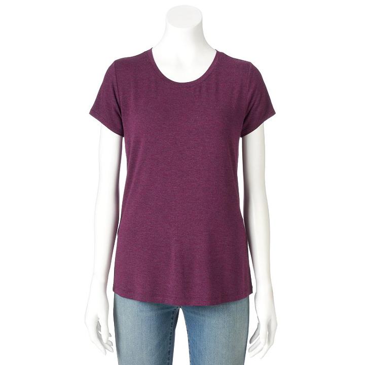 Women's Apt. 9&reg; Essential Crewneck Tee, Size: Xxl, Drk Purple