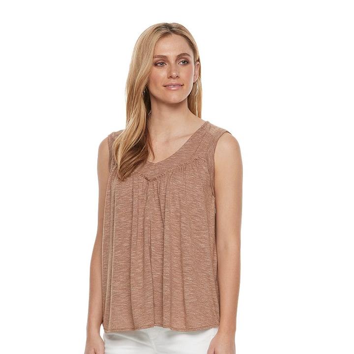 Sonoma Goods For Life, Women's &trade; Heathered Tank, Size: Xs, Med Brown