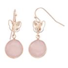 Lc Lauren Conrad Butterfly Cutout Nickel Free Pink Drop Earrings, Women's