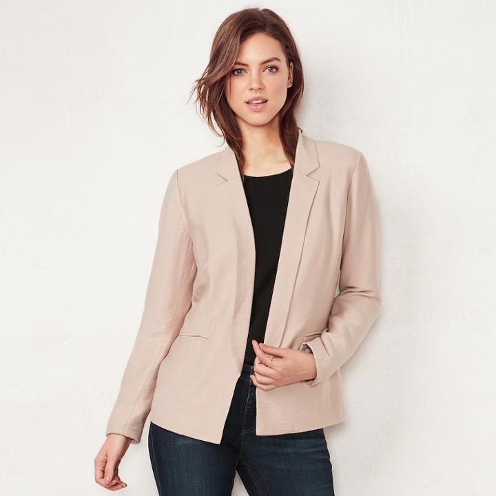 Women's Lc Lauren Conrad Relaxed Open-front Blazer, Size: Xxl, Light Pink