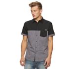 Men's Rock & Republic Colorblock Button-down Shirt, Size: Large, Black