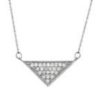 1/4 Carat T.w. Diamond 10k White Gold Triangle Necklace, Women's, Size: 18