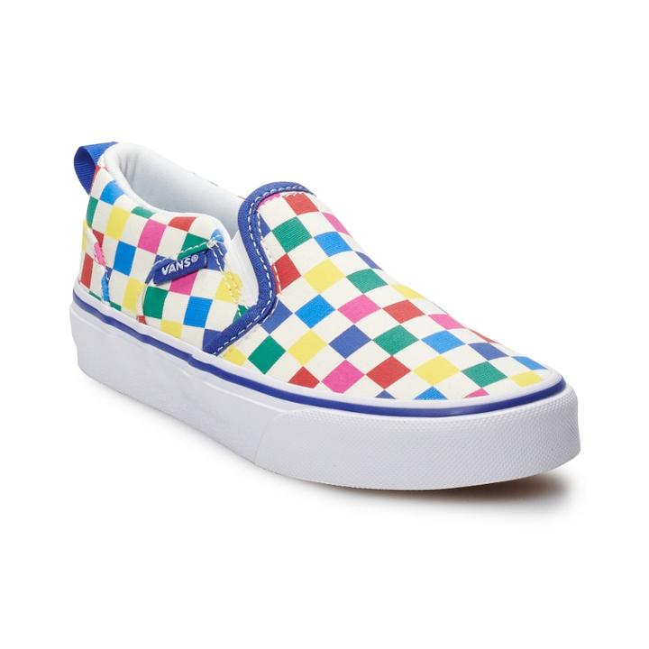 Vans Asher Girls Skate Shoes, Size: 4, White
