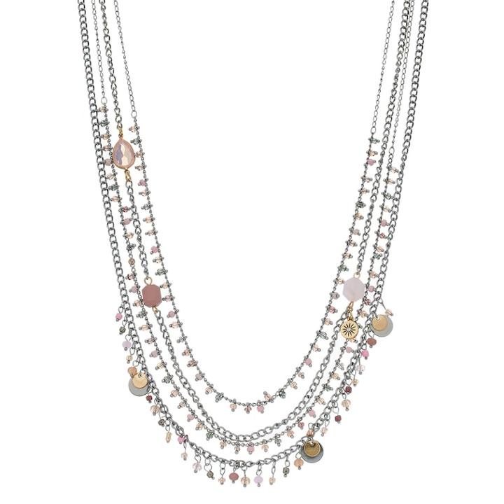 Simply Vera Vera Wang Beaded Long Multi Strand Necklace, Women's, Pink