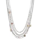 Simply Vera Vera Wang Beaded Long Multi Strand Necklace, Women's, Pink