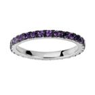 Oro Leoni Sterling Silver Amethyst Eternity Ring - Made With Genuine Swarovski Gemstones, Women's, Size: 6.50, Purple