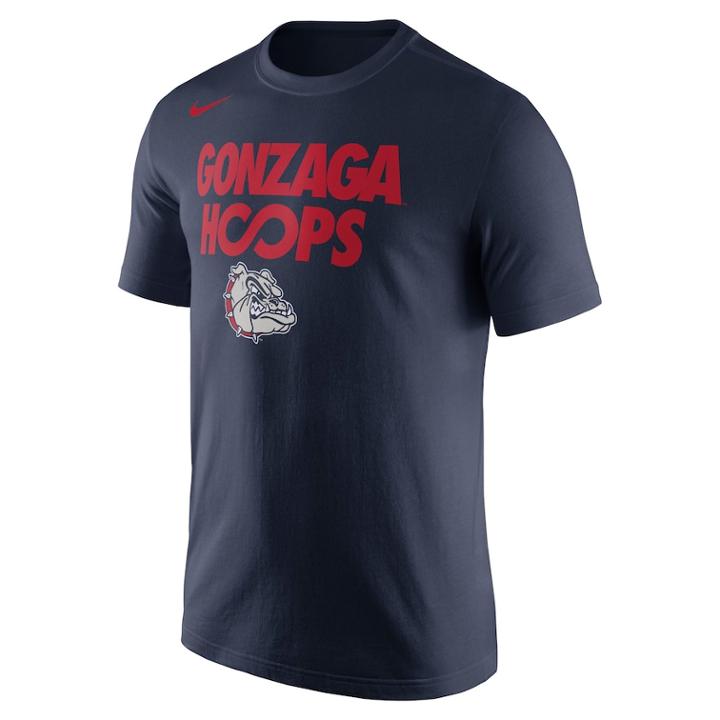 Men's Nike Gonzaga Bulldogs Basketball Tee, Size: Small, Blue (navy)