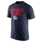 Men's Nike Gonzaga Bulldogs Basketball Tee, Size: Small, Blue (navy)