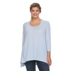 Juniors' Plus Size Mudd&reg; Solid Sharkbite Tunic Top, Girl's, Size: 2xl, Light Blue